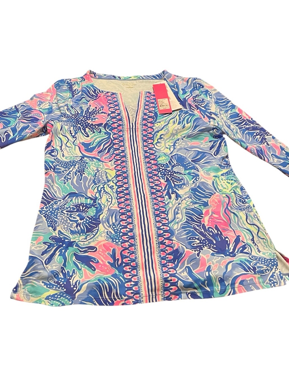 Lilly Pulitzer Over 40% OFF Blue, Pink & Teal Floral Tunic. Size L & NWT!